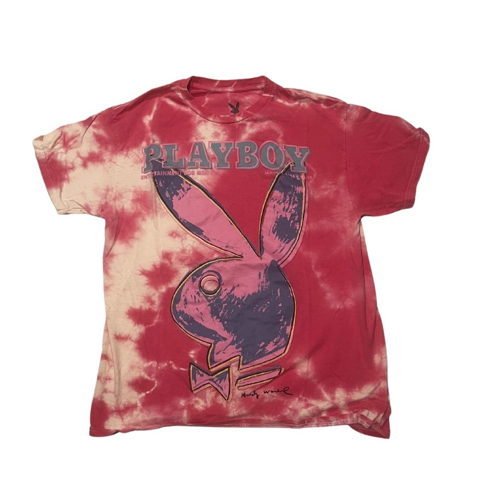 Playboy pink tie die t-shirt
